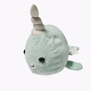 Narwhal 8 inch Plush Horn Whale Green Ocean Sea Fantasy Stuffed Animal Toy
